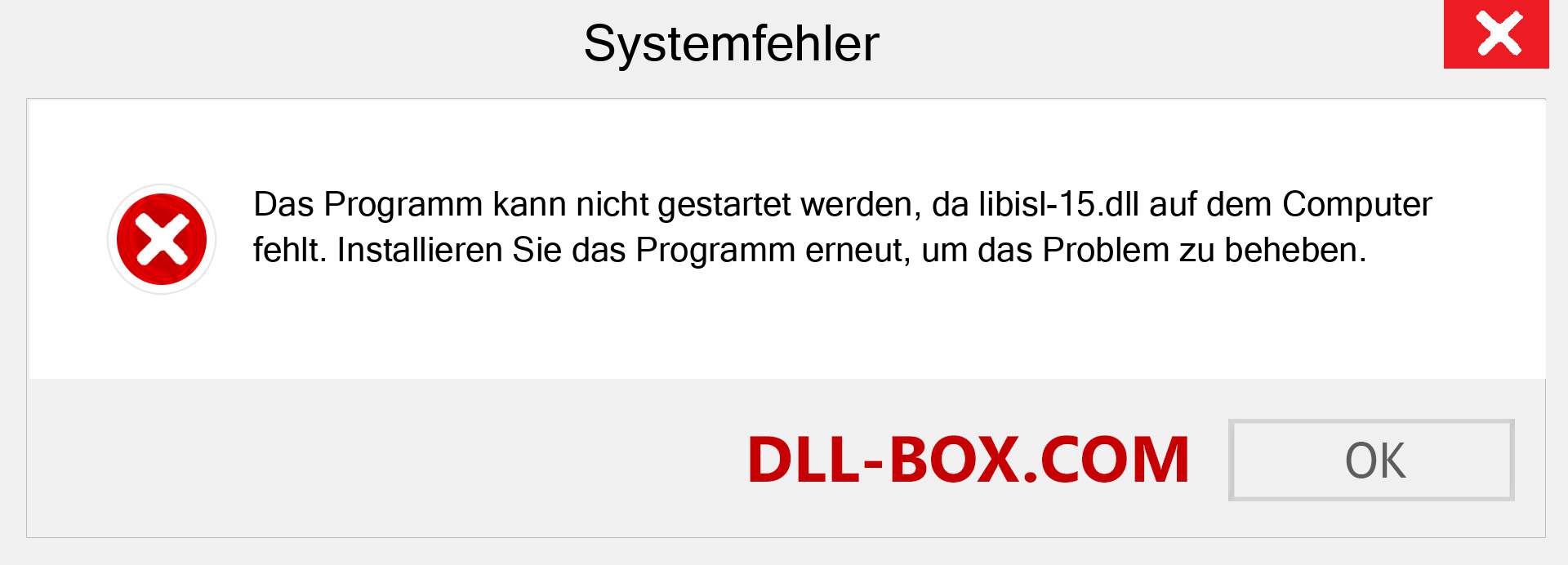 libisl-15.dll-Datei fehlt?. Download für Windows 7, 8, 10 - Fix libisl-15 dll Missing Error unter Windows, Fotos, Bildern